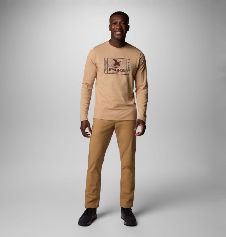 Men's PHG Tough Line Long Sleeve Shirt, Color: Sahara Heather, Tough Duck, image 3