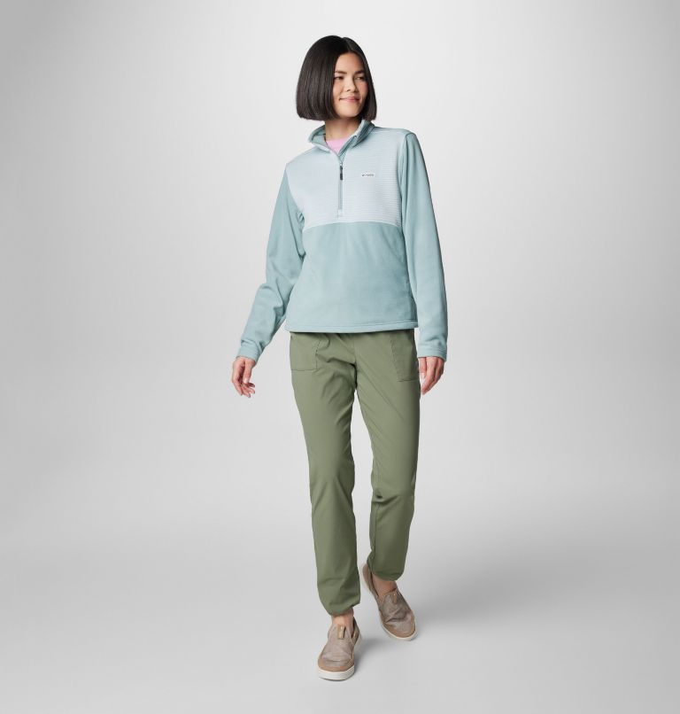 Women's PFG Uncharted Half Zip Fleece Pullover, Color: Crushed Blue, image 3