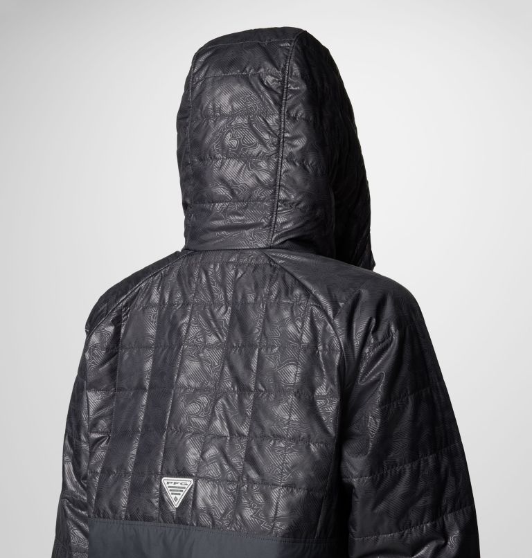 Women's PFG Uncharted Anorak, Color: Shark, Uncharted Waters Emboss, image 6