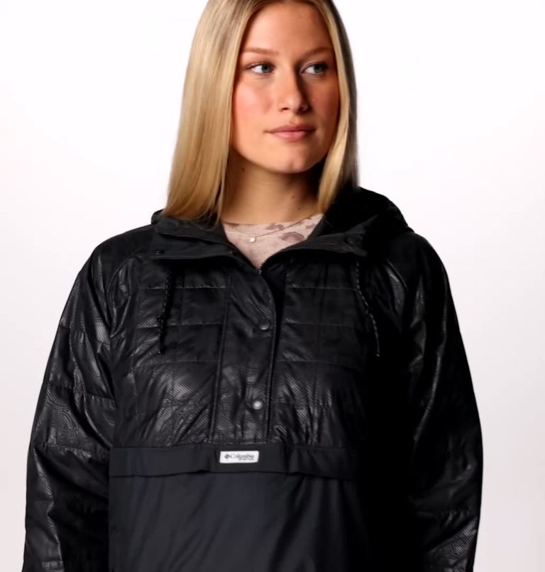 Women's PFG Uncharted Anorak, Color: Shark, Uncharted Waters Emboss