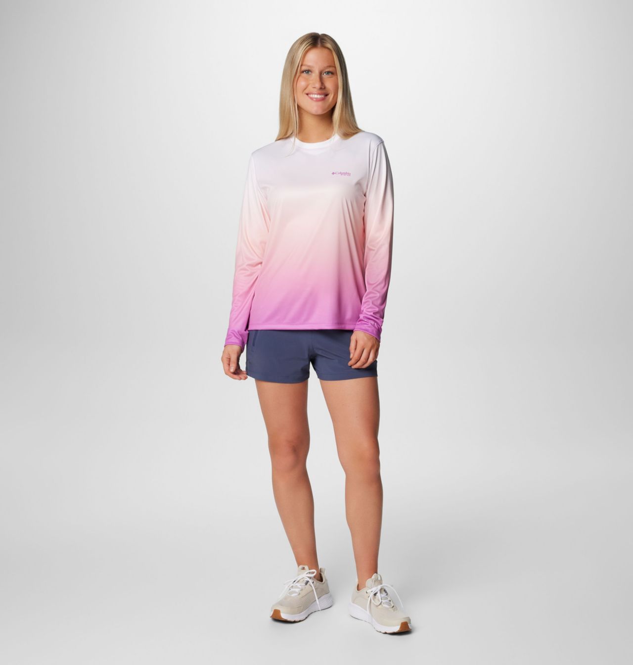 Women's PFG Super Tidal Tee™ Rookery Palms Fade Long Sleeve Shirt 3