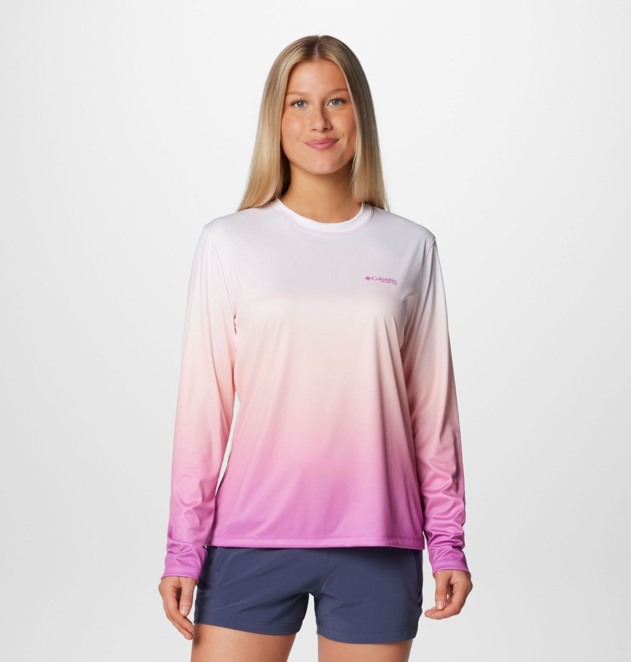 Women's PFG Super Tidal Tee™ Rookery Palms Fade Long Sleeve Shirt 1