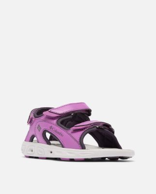 A teal blue kids' sandal.