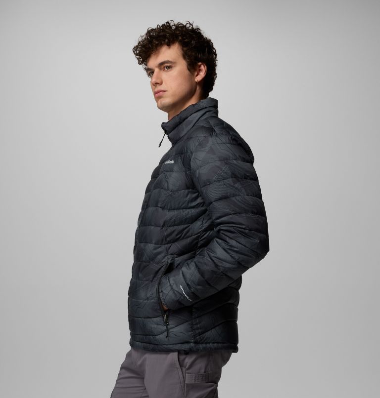 Men's Powder Lite II Printed Jacket, Color: Black Topolines Print, image 4