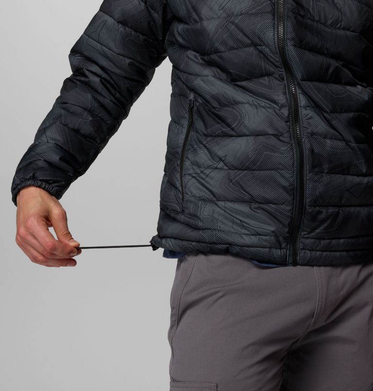 Men's Powder Lite II Printed Jacket, Color: Black Topolines Print, image 8