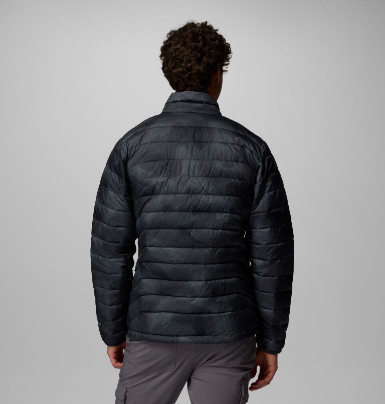 Men's Powder Lite II Printed Jacket, Color: Black Topolines Print, image 3