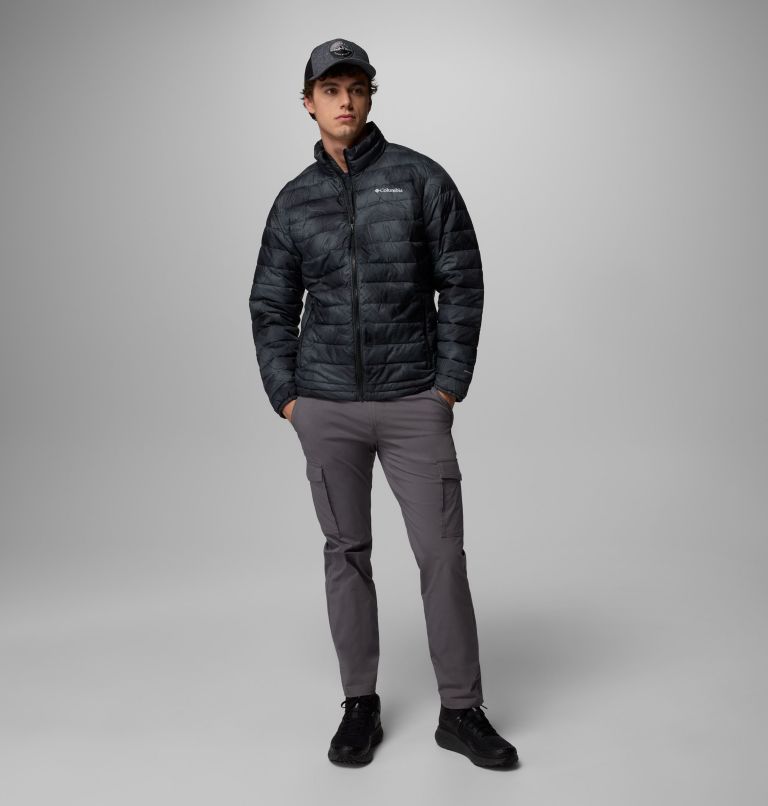 Men's Powder Lite II Printed Jacket, Color: Black Topolines Print, image 2