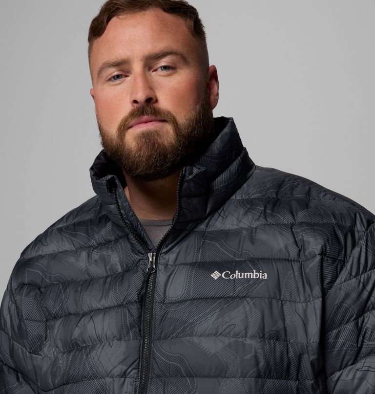 Men's Powder Lite II Printed Jacket - Big, Color: Black Topolines Print, image 7