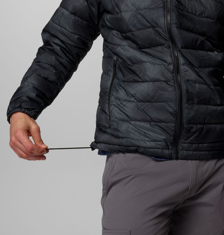 Men's Powder Lite II Printed Jacket - Tall, Color: Black Topolines Print, image 8