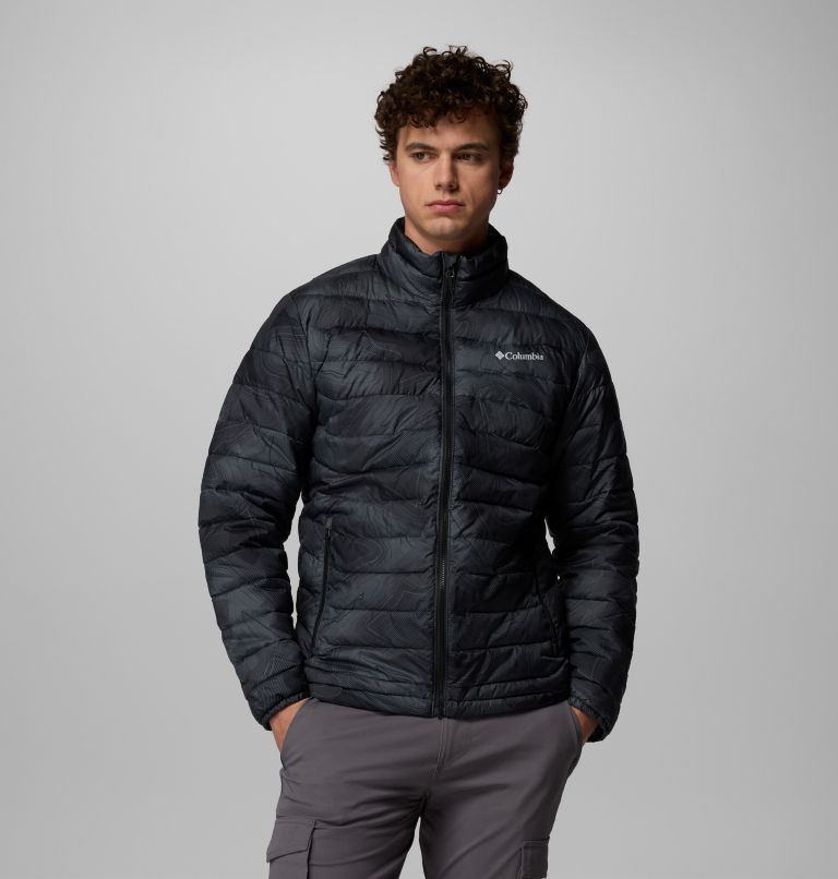 Men's Powder Lite II Printed Jacket - Tall, Color: Black Topolines Print, image 1