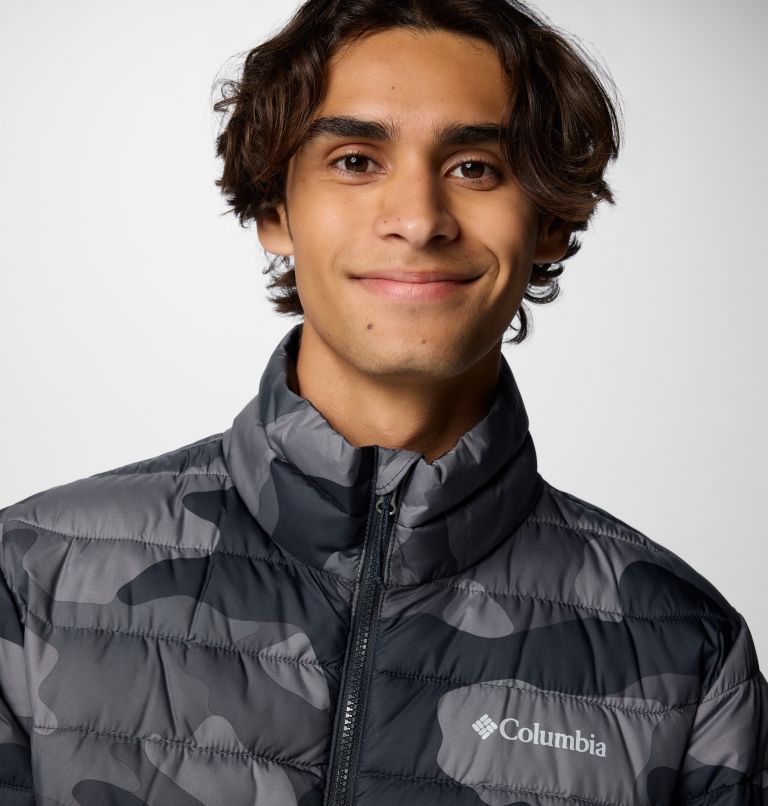 Men's Powder Lite II Printed Insulated Jacket, Color: Black Mod Camo Print, image 5