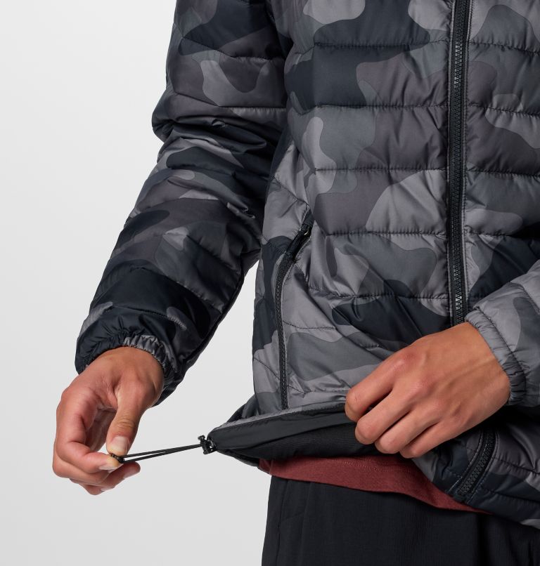 Men's Powder Lite II Printed Insulated Jacket, Color: Black Mod Camo Print, image 9