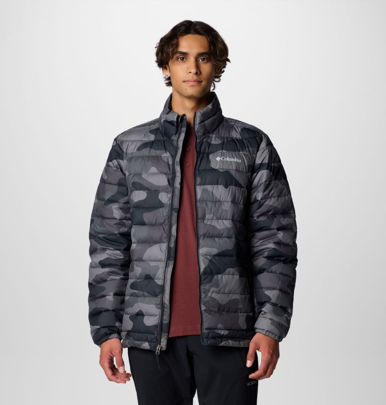Men's Powder Lite II Printed Insulated Jacket, Color: Black Mod Camo Print, image 10