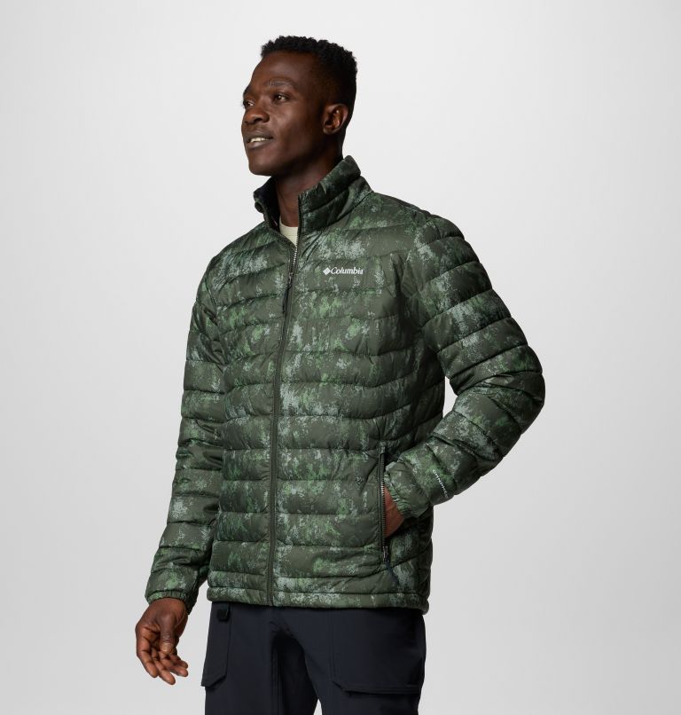 Men's Powder Lite II Printed Insulated Jacket, Color: Greenscape Timberwild Print, image 4