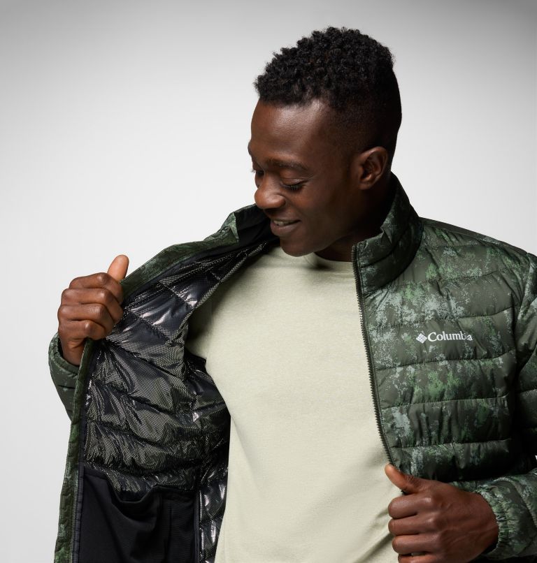 Men's Powder Lite II Printed Insulated Jacket, Color: Greenscape Timberwild Print, image 6