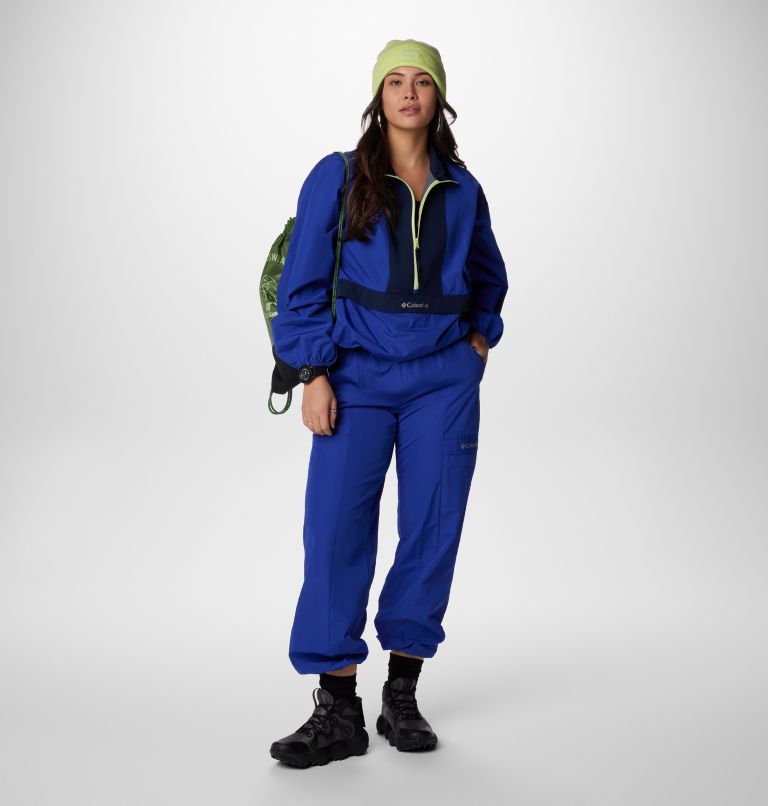 Women's Boundless Adventure Packable Anorak, Color: Clematis Blue, Collegiate Navy, image 3