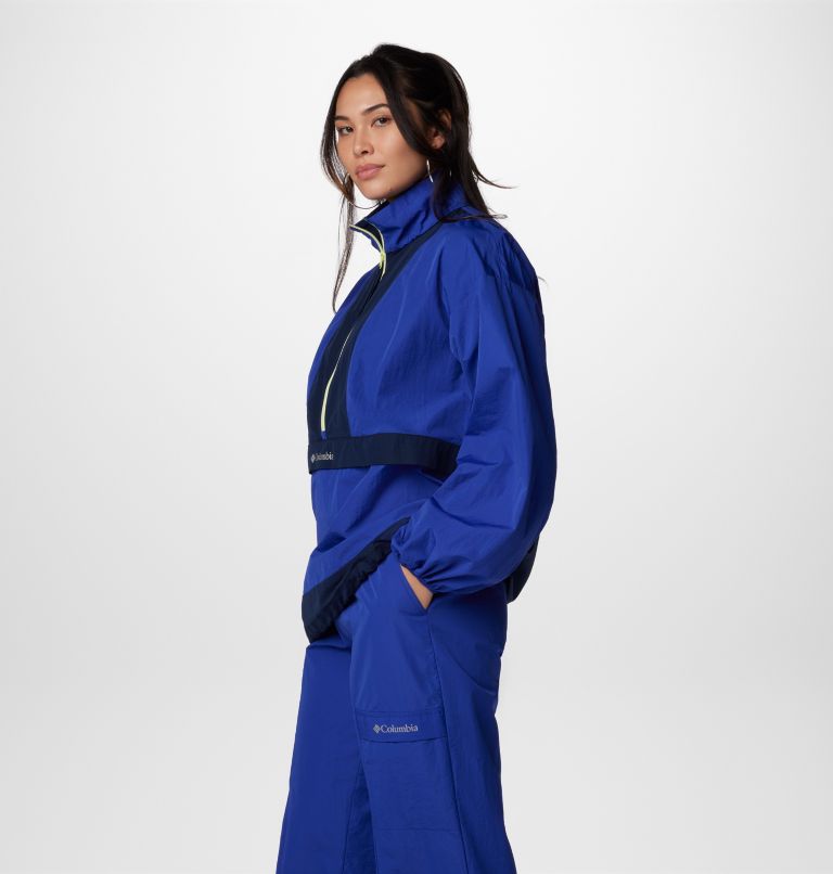 Women's Boundless Adventure Packable Anorak, Color: Clematis Blue, Collegiate Navy, image 4