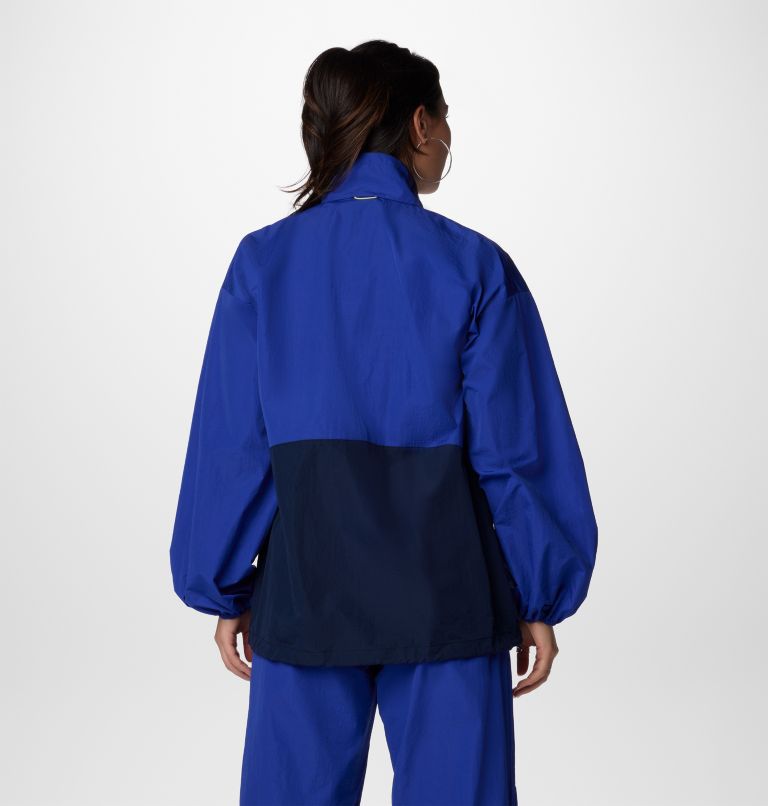 Women's Boundless Adventure Packable Anorak, Color: Clematis Blue, Collegiate Navy, image 2
