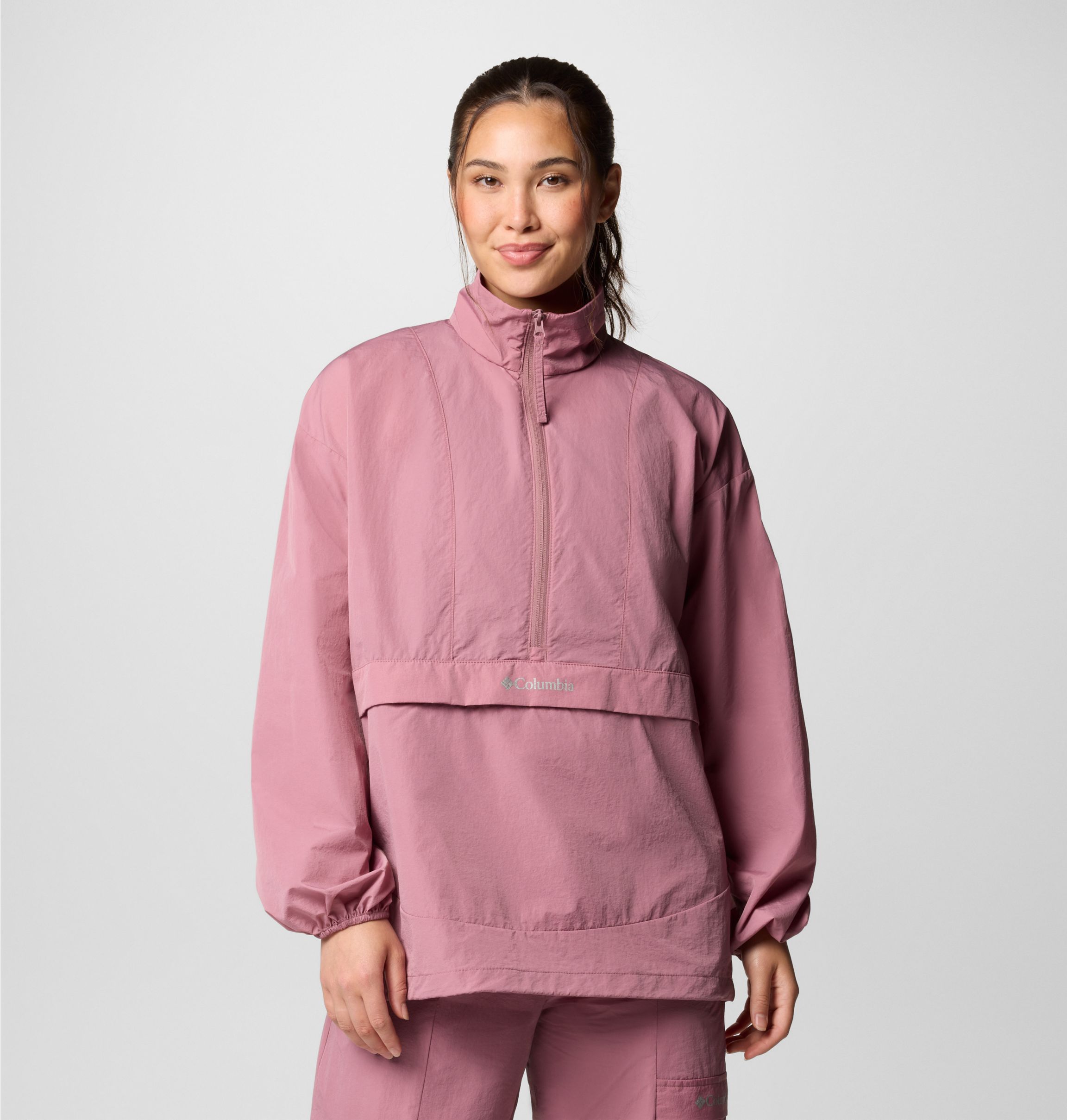 L 赤紫 96SS Columbia Button Nylon Anorak L 赤紫 96SS Columbia Button Nylon Anorak