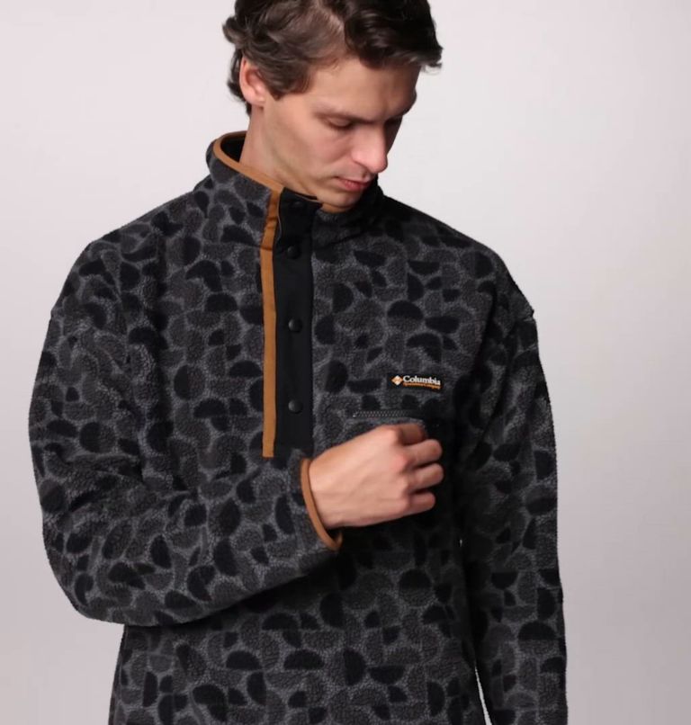 Men's Helvetia II Printed Half Snap Fleece, Color: Black Retroscape