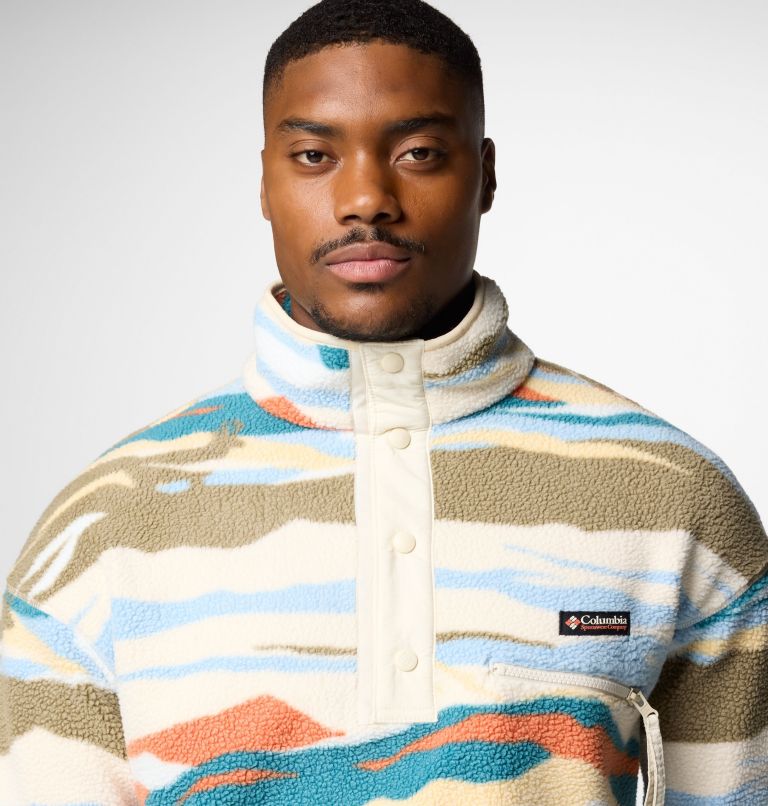 Men's Helvetia II Printed Half Snap Fleece, Color: Chalk Rogue Valley, image 5