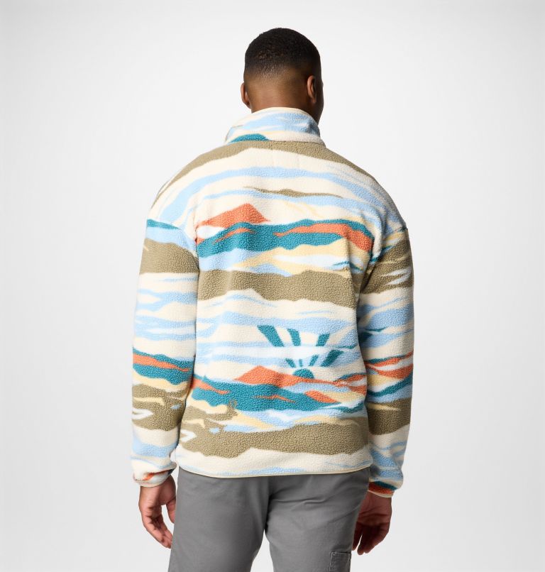 Men's Helvetia II Printed Half Snap Fleece, Color: Chalk Rogue Valley, image 3