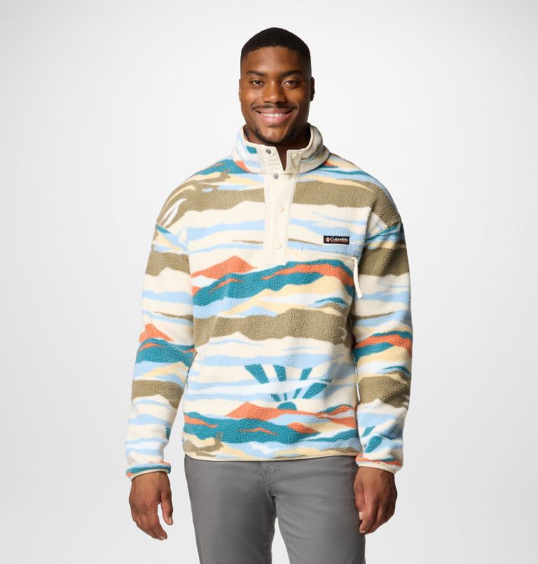 Men's Helvetia II Printed Half Snap Fleece, Color: Chalk Rogue Valley, image 1
