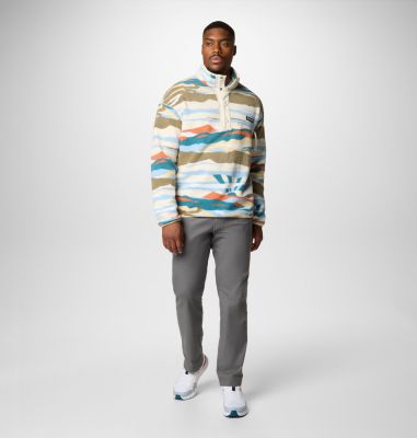 Men's Helvetia II Printed Half Snap Fleece, Color: Chalk Rogue Valley, image 16