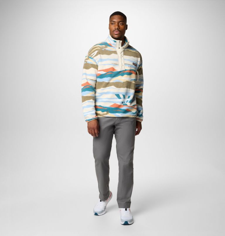 Men's Helvetia II Printed Half Snap Fleece, Color: Chalk Rogue Valley, image 2