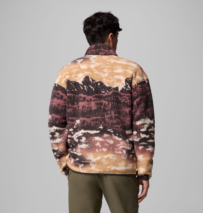 Men's Helvetia II Printed Half Snap Fleece, Color: Camel Brown Sisters, image 3