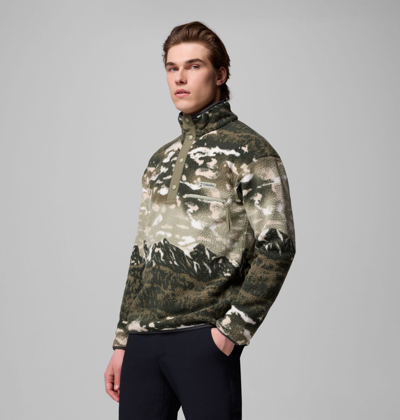 Men's Helvetia™ II Printed Half Snap Printed Fleece Pullover 5