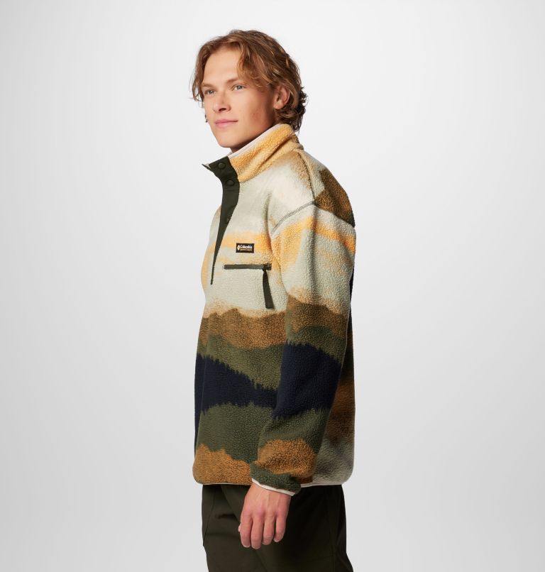 Men's Helvetia II Printed Half Snap Fleece, Color: Greenscape Dolomites, image 4