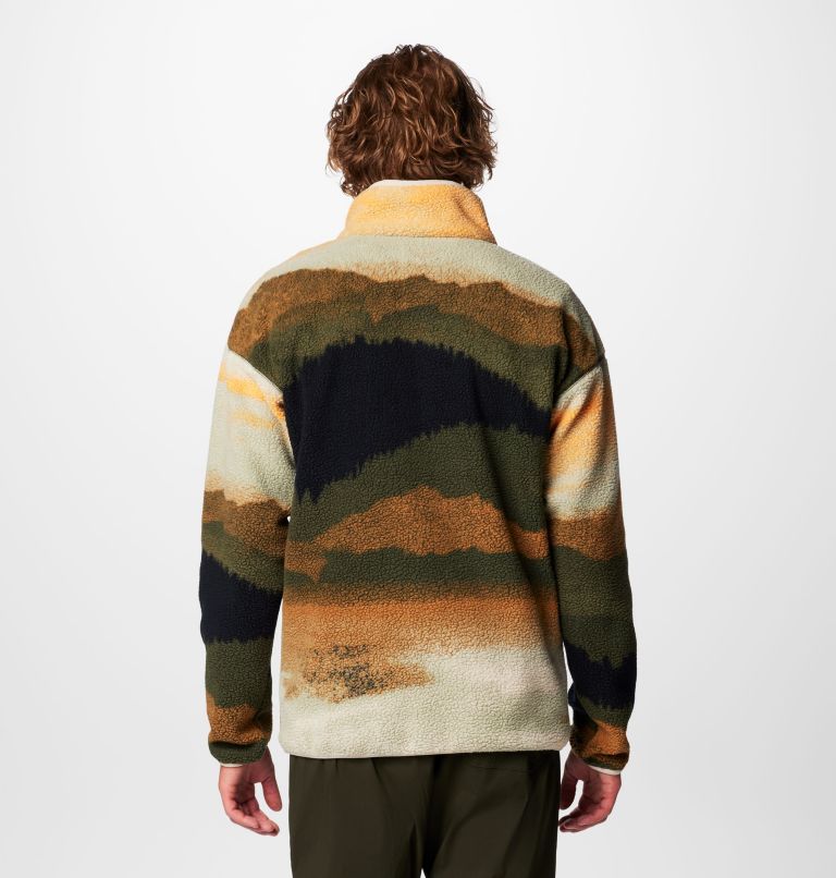 Men's Helvetia II Printed Half Snap Fleece, Color: Greenscape Dolomites, image 2