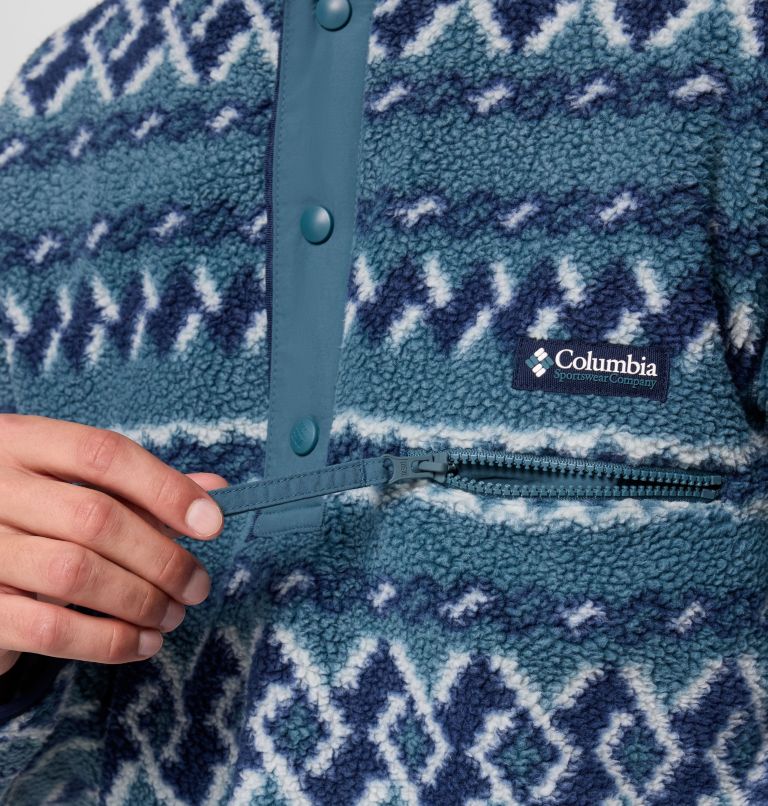 Men's Helvetia II Printed Half Snap Fleece, Color: Everblue KnitKnot, image 6
