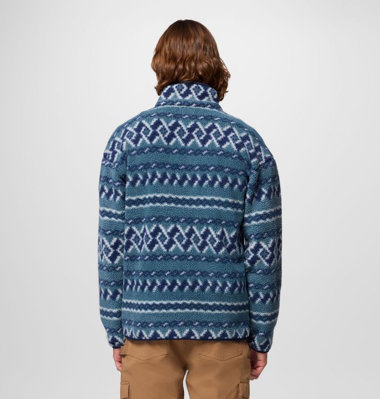 Men's Helvetia II Printed Half Snap Fleece, Color: Everblue KnitKnot, image 3