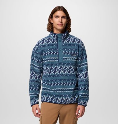 Men's Helvetia II Printed Half Snap Fleece, Color: Everblue KnitKnot, image 13