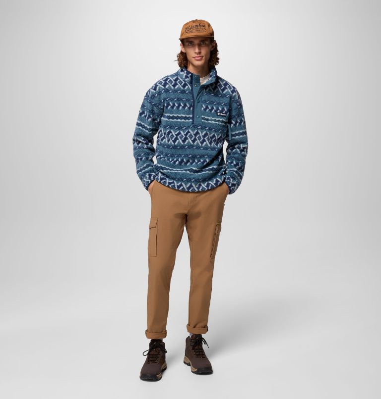 Men's Helvetia II Printed Half Snap Fleece, Color: Everblue KnitKnot, image 7