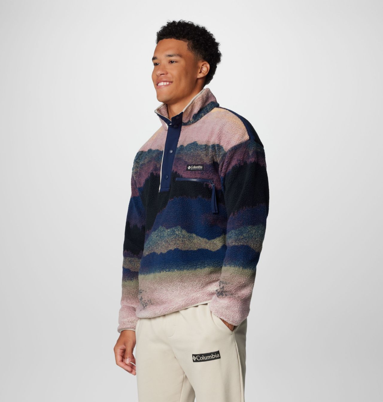 Men's Helvetia™ II Printed Half Snap Printed Fleece Pullover 5