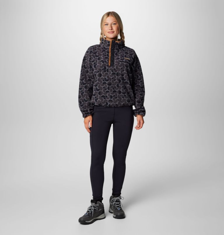Forro polar sherpa corto con cierre medio y estampado Helvetia II para mujer, Color: Black Retroscape, image 3