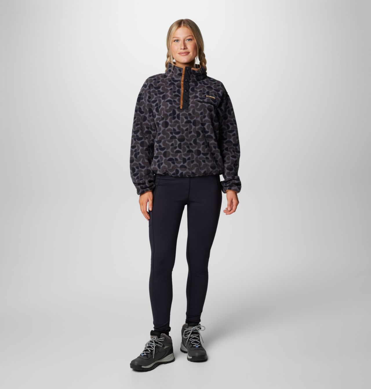 Women's Helvetia™ II Printed Cropped Half Snap Fleece Pullover 3