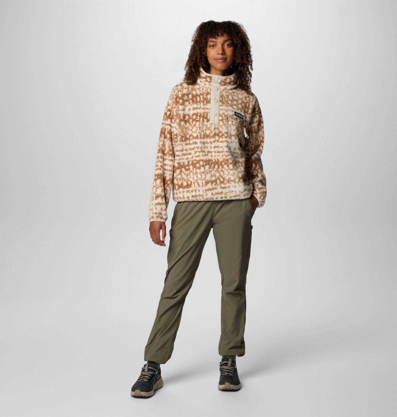 Women's Helvetia™ II Printed Cropped Half Snap Fleece Pullover 3
