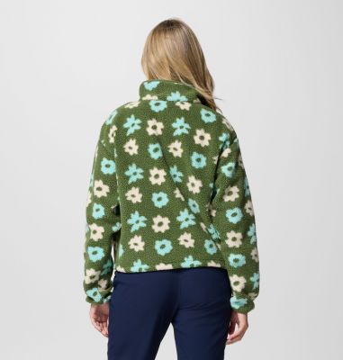 Forro polar sherpa corto con cierre medio y estampado Helvetia II para mujer, Color: Canteen, image 3