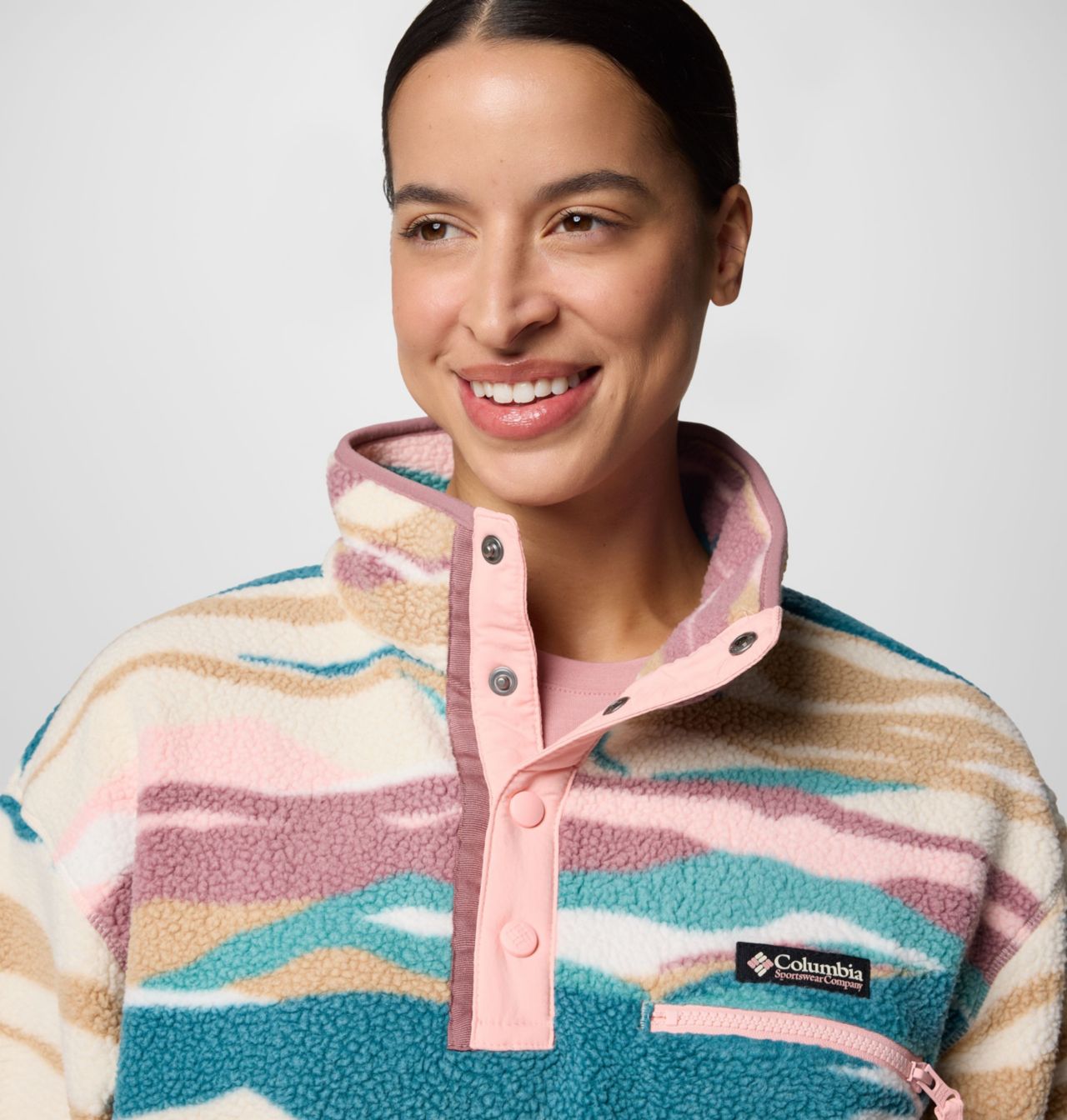 Women's Helvetia™ II Printed Cropped Half Snap Fleece Pullover 4