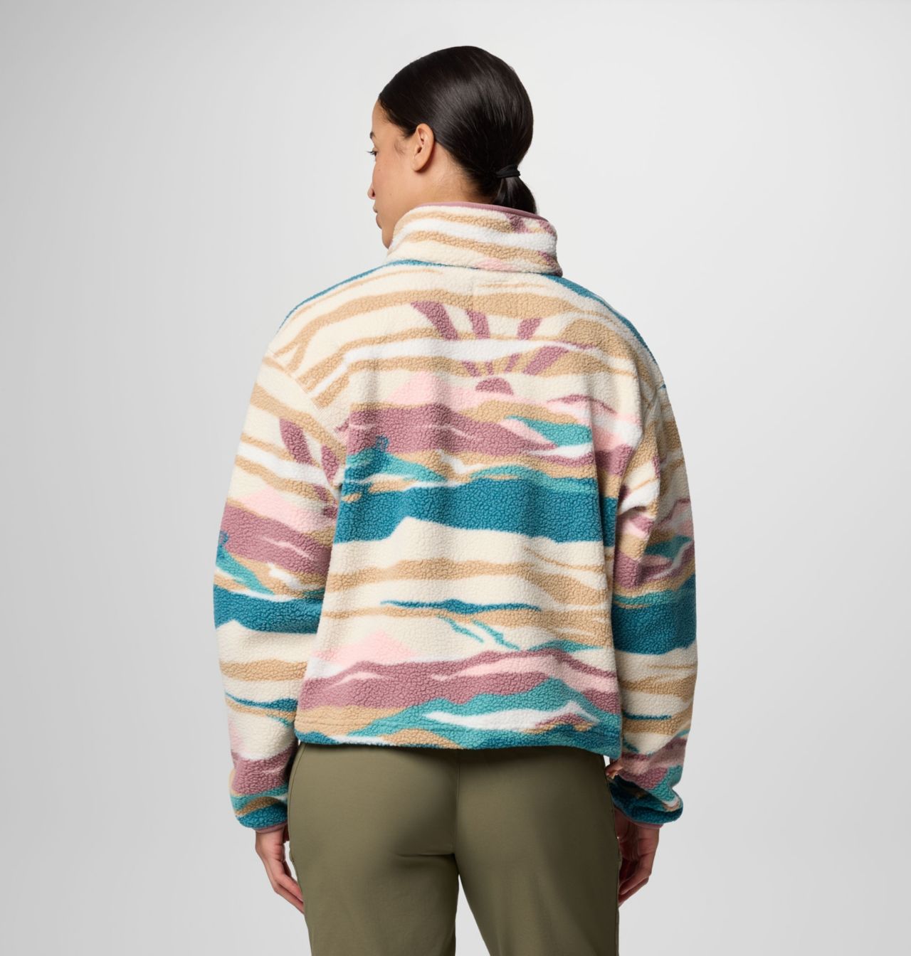 Women's Helvetia™ II Printed Cropped Half Snap Fleece Pullover 2