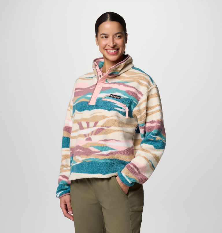 Women's Helvetia™ II Printed Cropped Half Snap Fleece Pullover