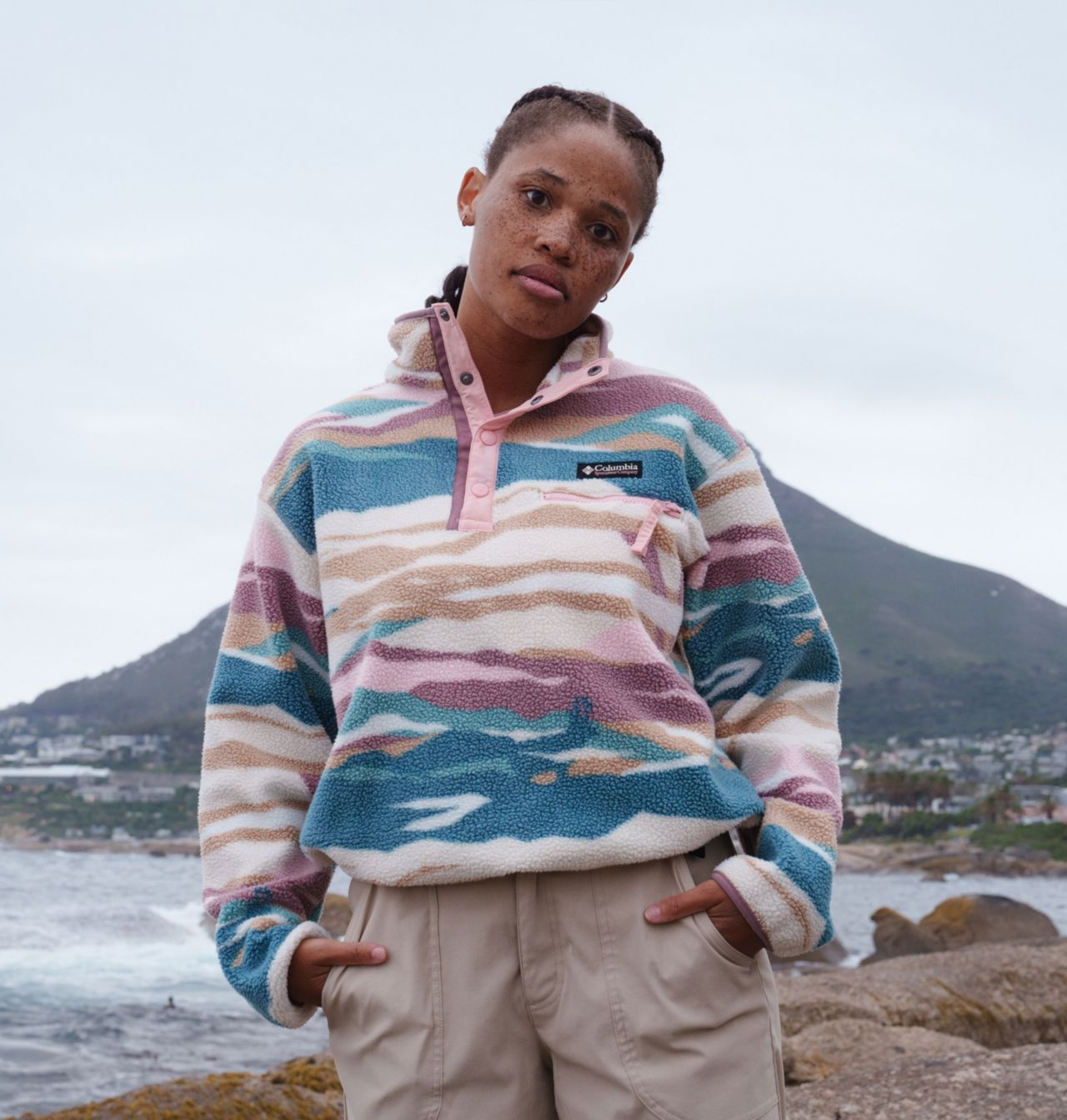 Women's Helvetia™ II Printed Cropped Half Snap Fleece Pullover 6