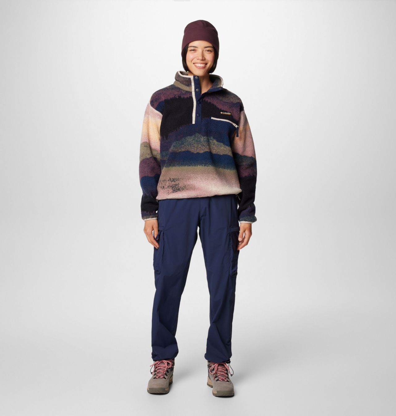 Women's Helvetia™ II Printed Cropped Half Snap Fleece Pullover 3