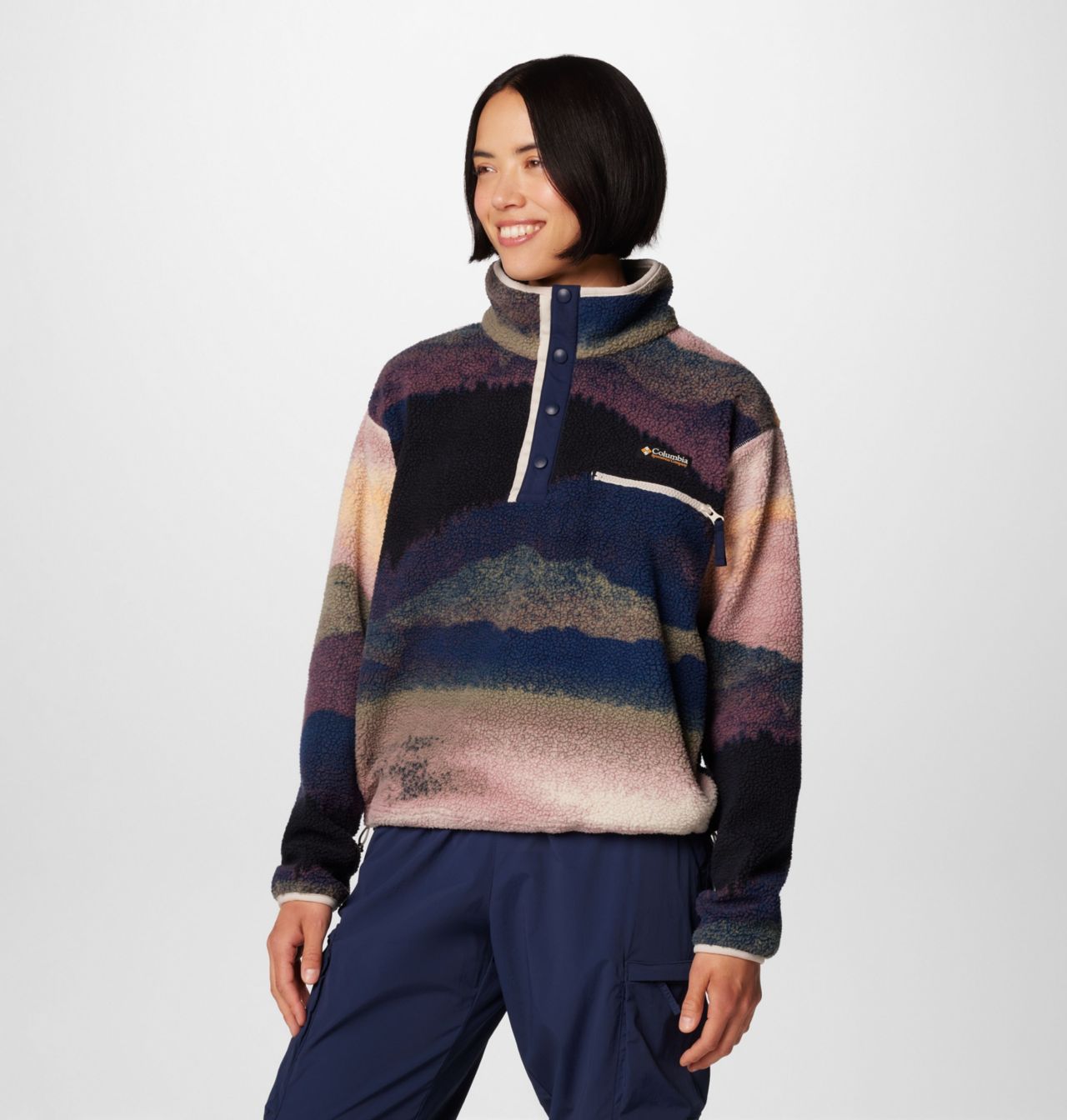 Women's Helvetia™ II Printed Cropped Half Snap Fleece Pullover 4