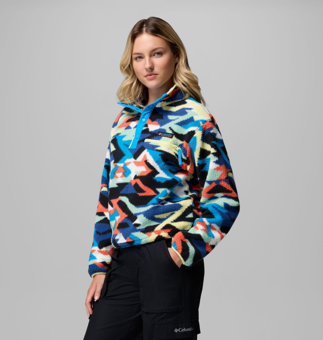 Women's Helvetia™ II Printed Cropped Half Snap Fleece Pullover 4