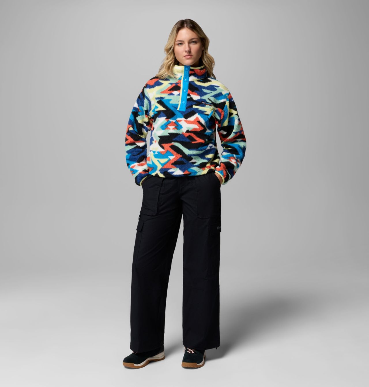 Women's Helvetia™ II Printed Cropped Half Snap Fleece Pullover 2